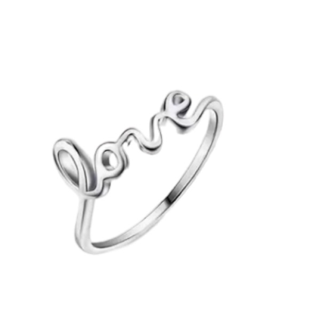Love Silver Plated Minimalist Ring